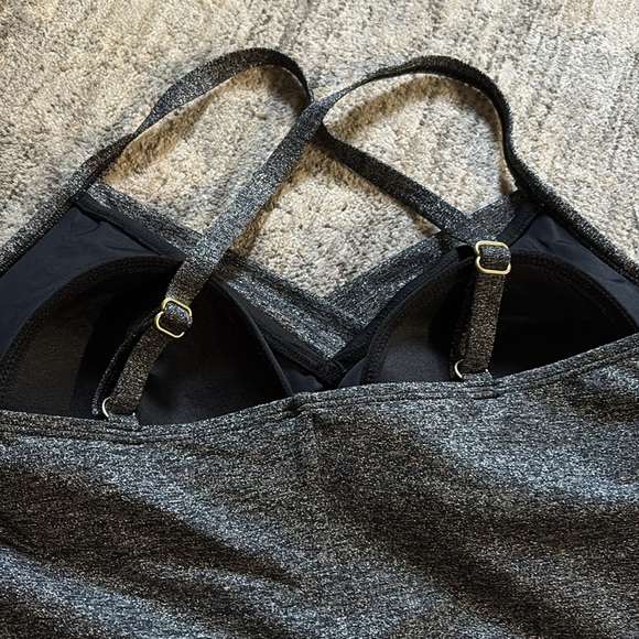 Lands' End Metallic Black and silver one piece Swimsuit - size 12 - new - Picture 5 of 7